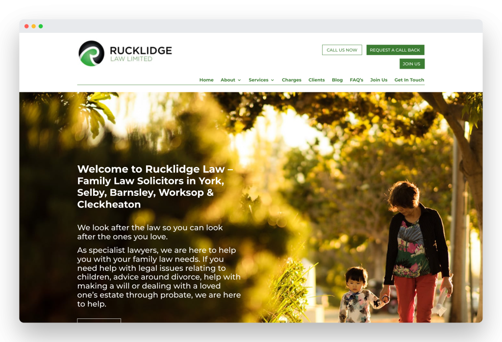 Before — the old Rucklidge Law website