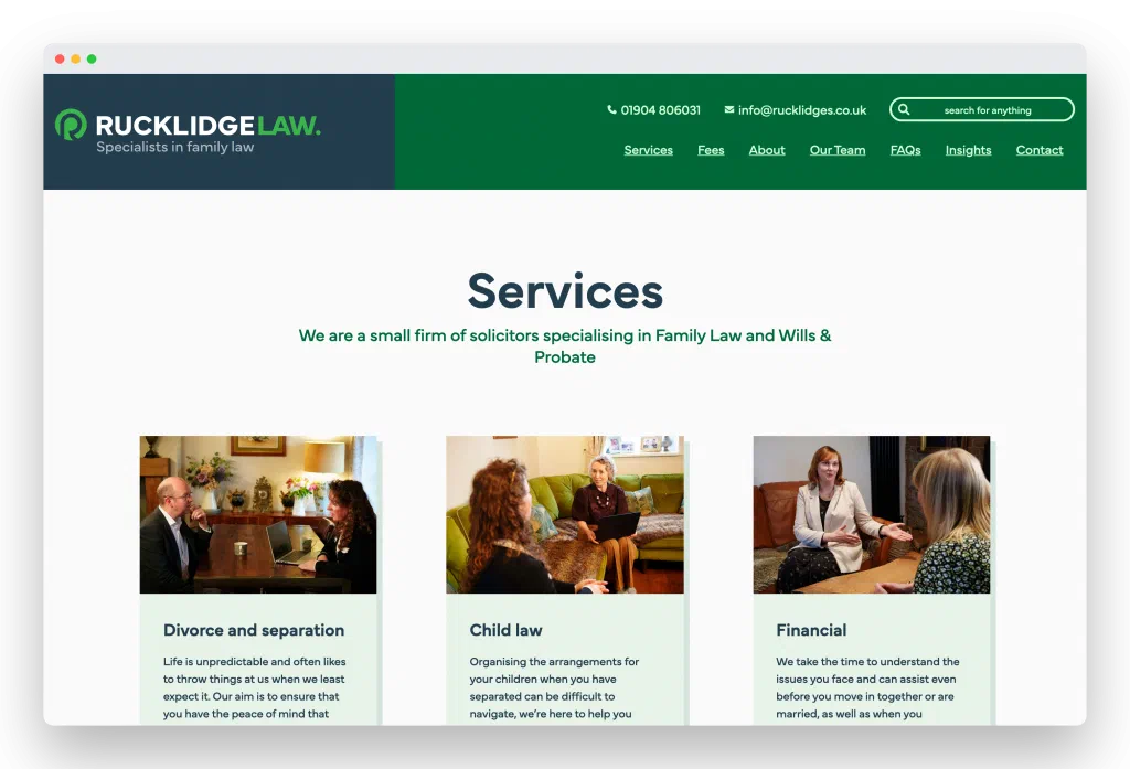 The new services page: clear paths for every client